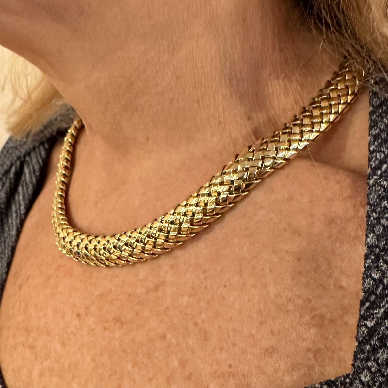 Tiffany & Co. Jewelry & Watches:Fine Jewelry:Necklaces & Pendants Authentic! Tiffany & Co Vannerie 18k Yellow Gold Basket Weave Necklace 1995