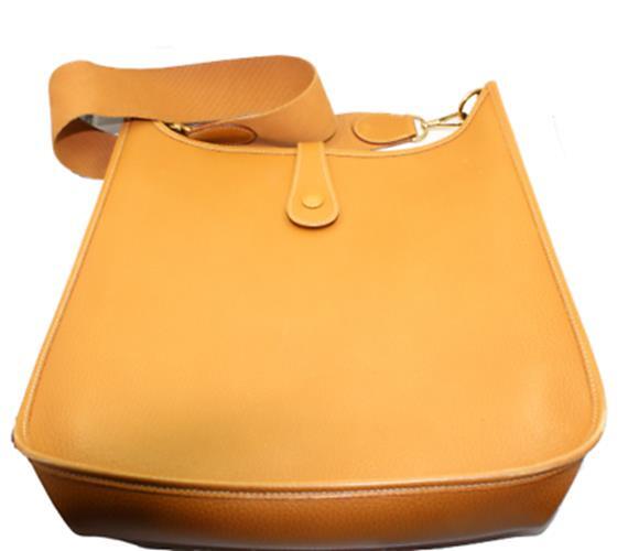 Hermes Clothing, Shoes & Accessories:Women:Women's Bags & Handbags Authentic! Hermes Evelyne Natural Tan Clemence Leather GM Handbag Purse