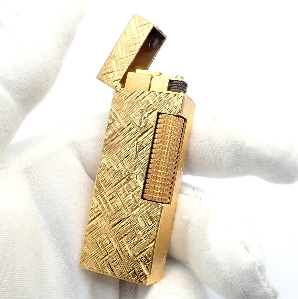 Dunhill Collectibles:Tobacciana:Lighters:Dunhill Vintage Dunhill Gold Plated Rollagas Lighter 1970's Monogrammed