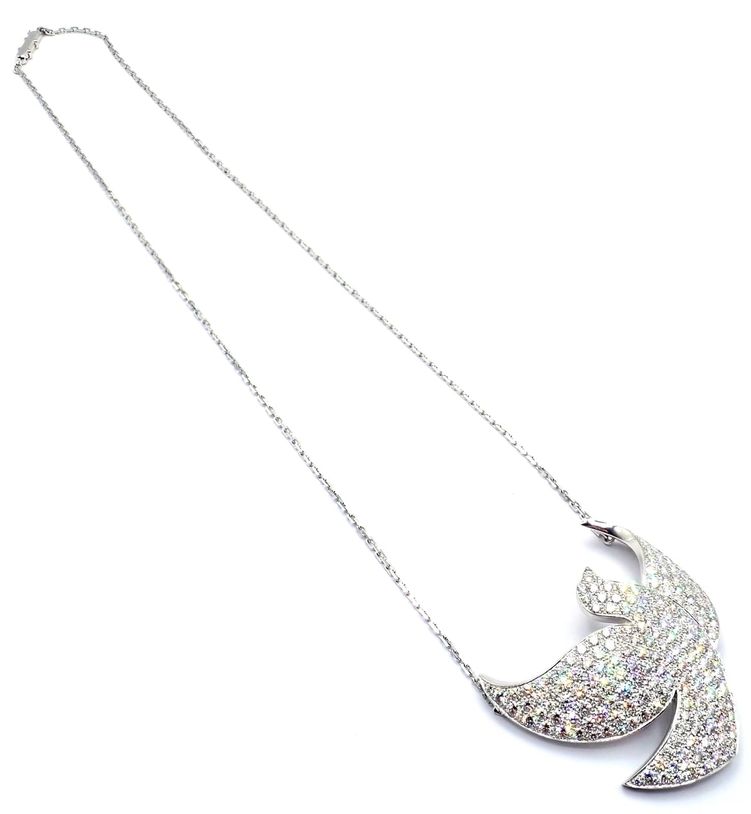 Cartier Jewelry & Watches:Fine Jewelry:Necklaces & Pendants Authentic! Cartier Colombe Dove Of Peace 18k White Gold Diamond Necklace Paper