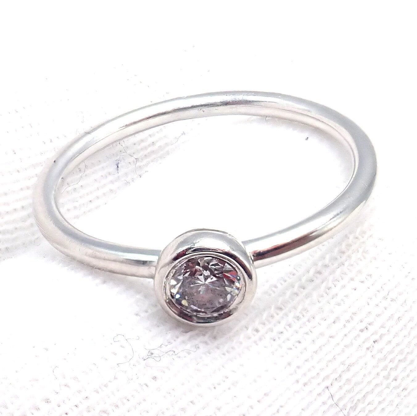 Tiffany & Co Platinum 0.12ct Diamond Engagement Stacking Ring size 6.5 | Fortrove