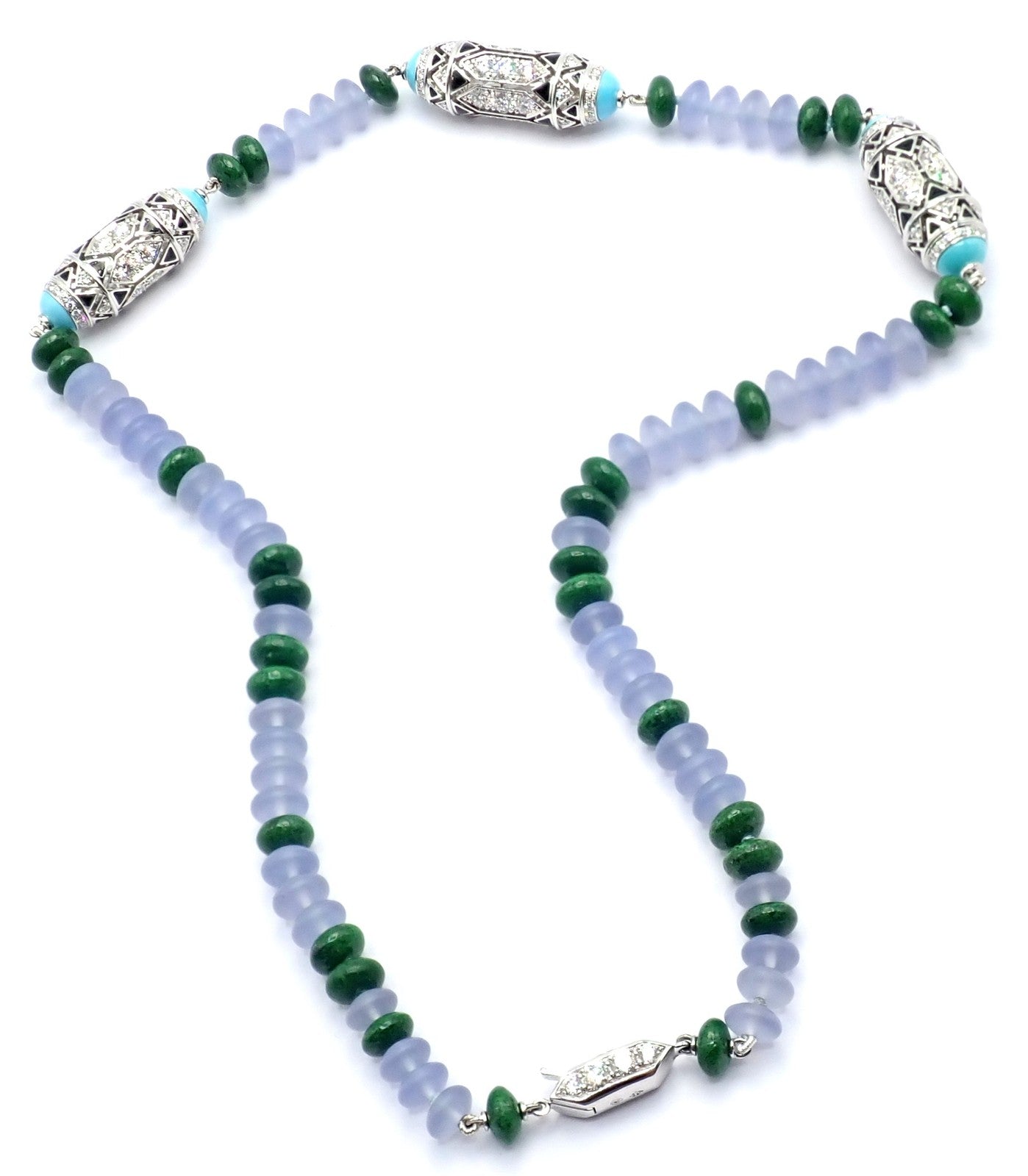 Authentic! Cartier 18k White Gold High Jewelry Géometrie & Contrastes Necklace | Fortrove