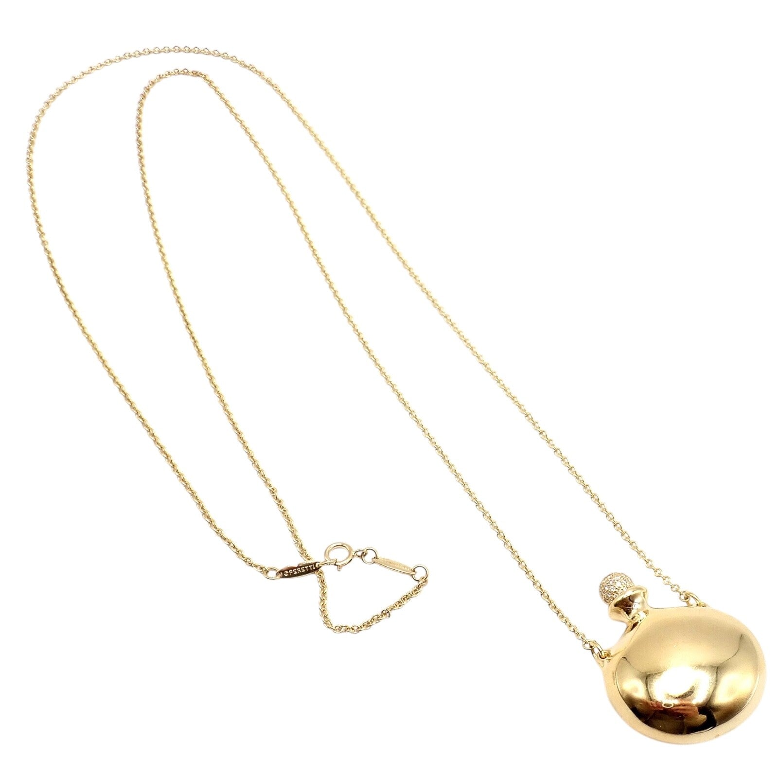 Tiffany & Co. Jewelry & Watches:Fine Jewelry:Necklaces & Pendants Rare! Tiffany & Co Peretti 18k Yellow Gold Diamond Extra Large Bottle Necklace