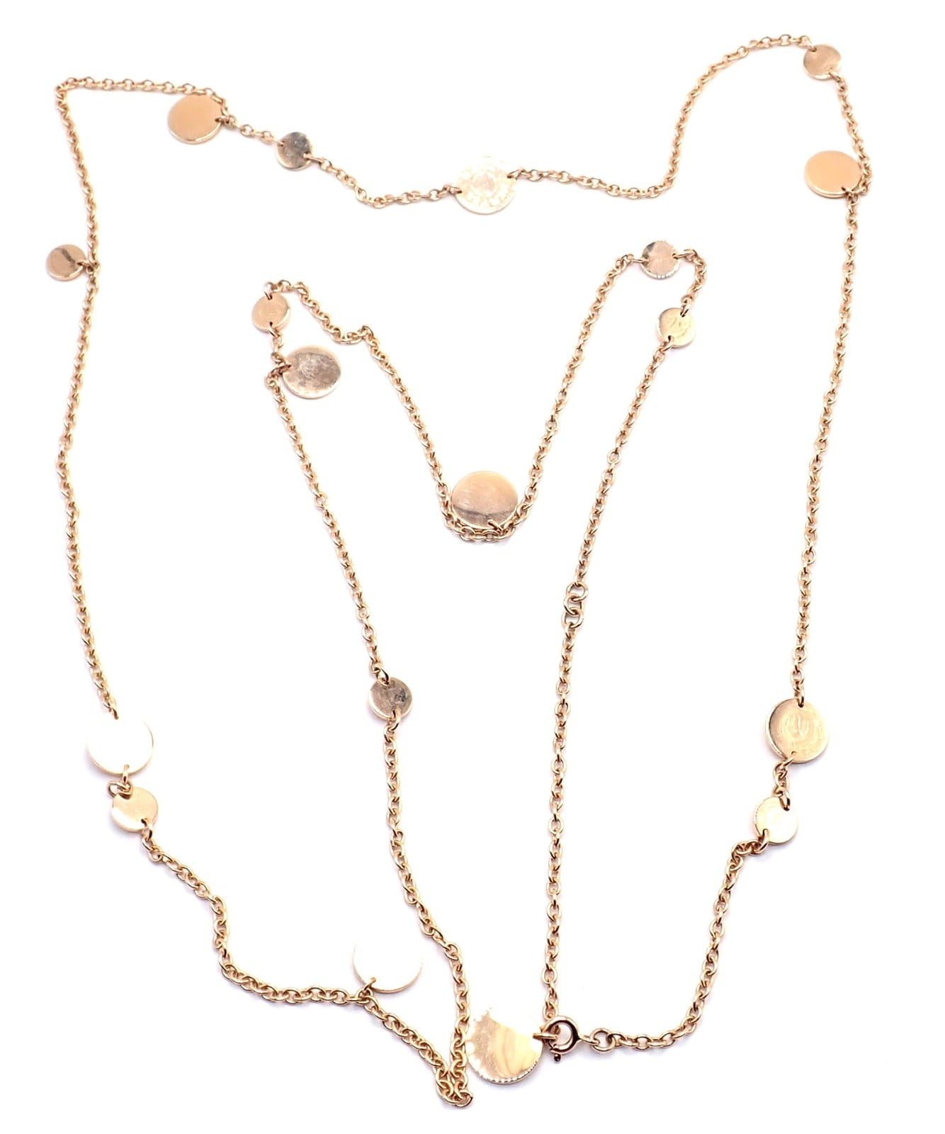 Hermes Jewelry & Watches:Fine Jewelry:Necklaces & Pendants Authentic! Hermes Confetti 18k Rose Gold 42" Long Link Chain Necklace