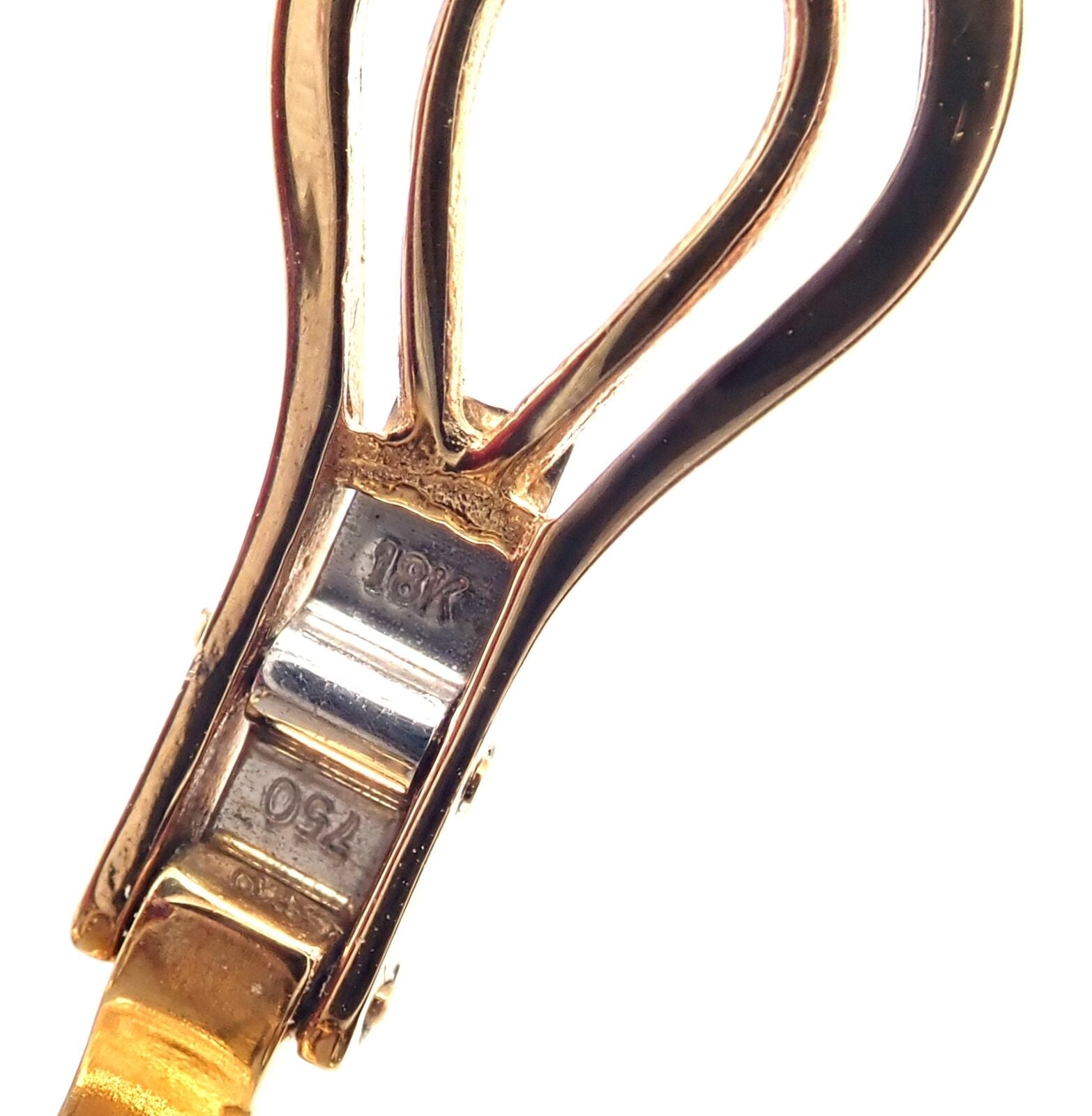 Authentic! Vintage Verdura 18k Yellow Gold Mabe Pearl Diamond Large Earrings | Fortrove