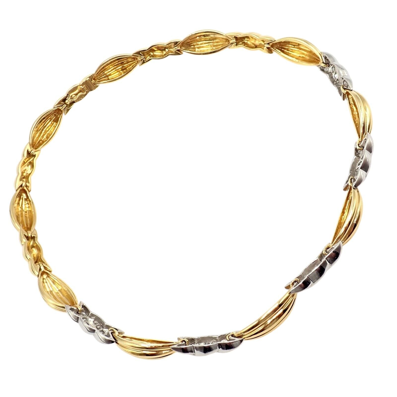 Authentic! Tiffany & Co 18k Yellow + White Gold 4ct Diamond Candy Necklace | Fortrove