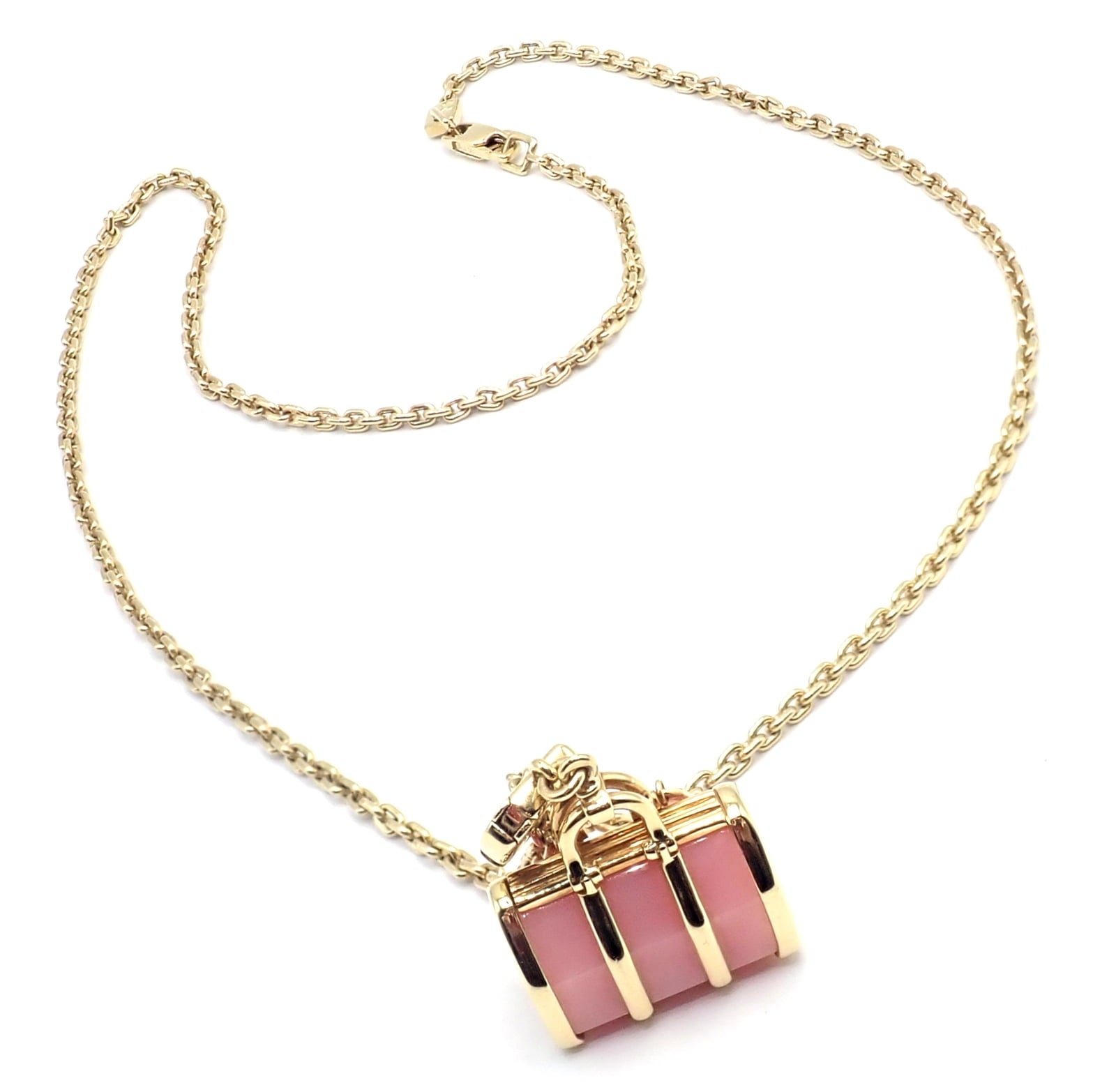 Louis Vuitton Jewelry & Watches:Fine Jewelry:Necklaces & Pendants Authentic! Louis Vuitton 18k Yellow Gold Quartz Purse Bag Pendant Chain Necklace