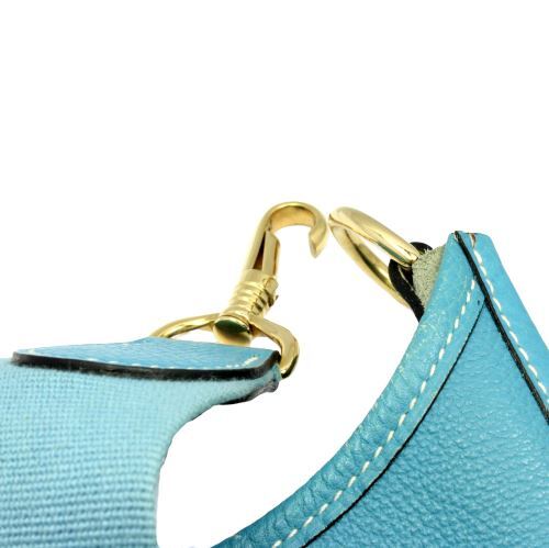 Hermes Clothing, Shoes & Accessories:Women:Women's Bags & Handbags Authentic! Hermes Evelyne Blue Jean Clemence Leather GM Handbag Purse