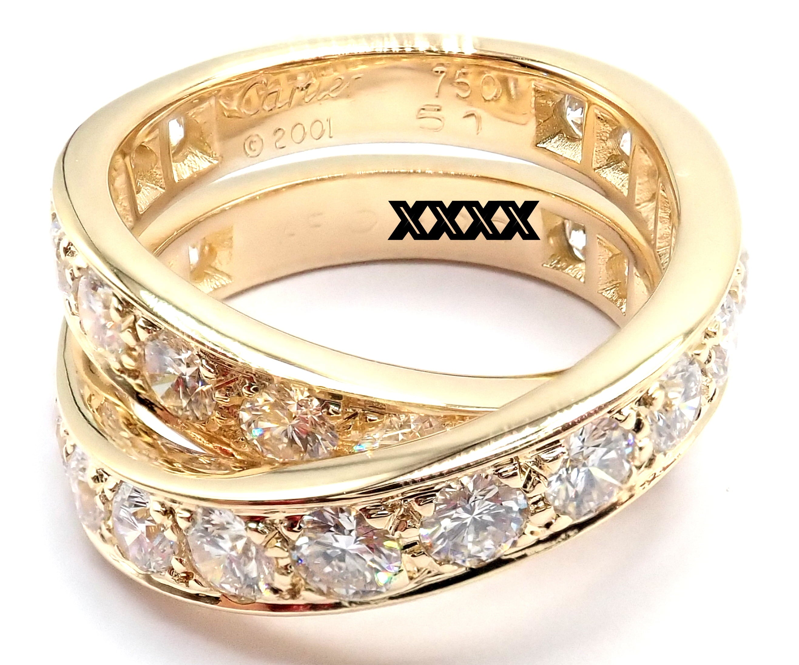 Cartier Jewelry & Watches:Fine Jewelry:Rings Authentic! Cartier 18k Yellow Gold Nouvelle Vague Diamond Band Ring Paper