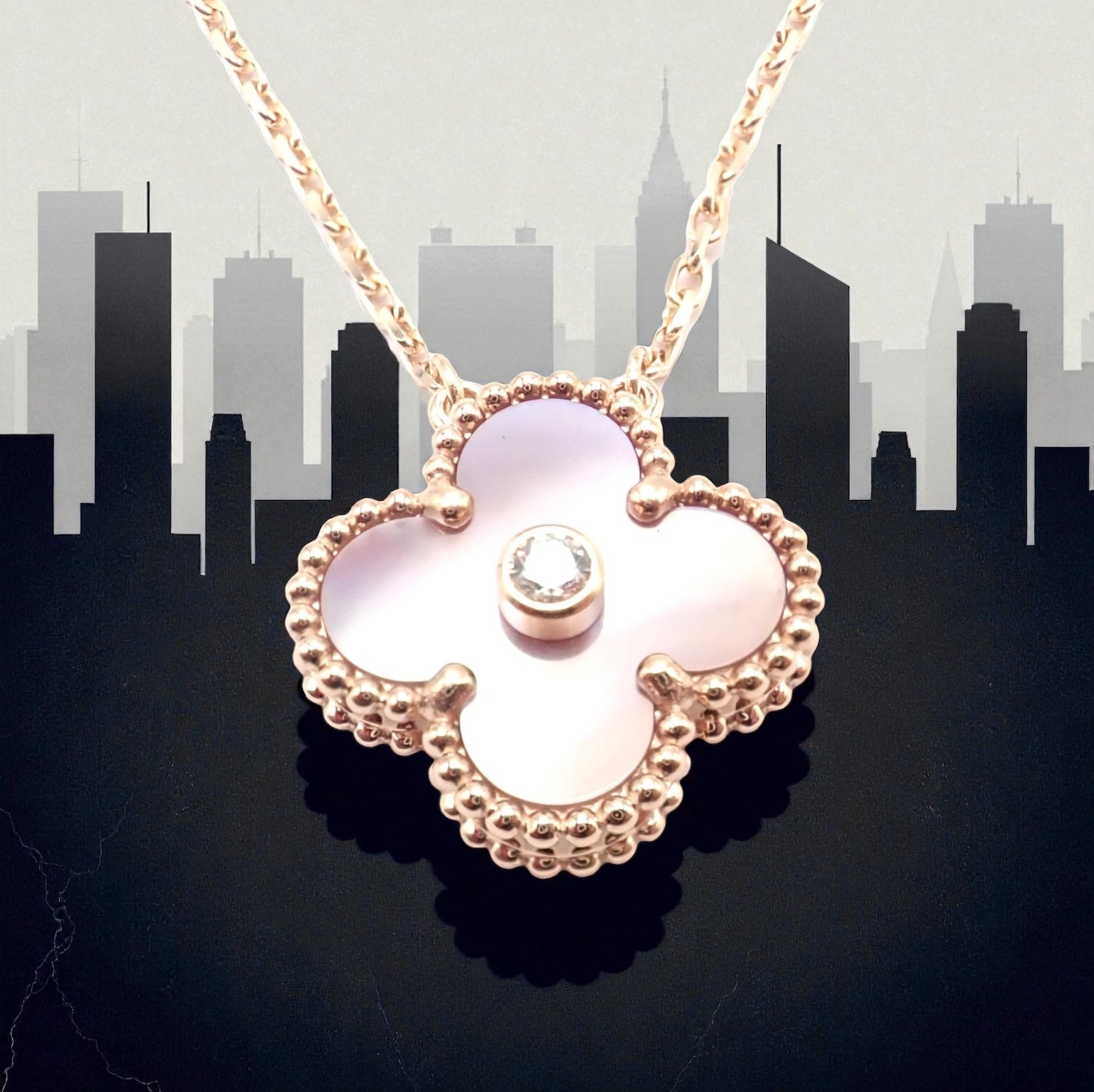 Van Cleef & Arpels Jewelry & Watches:Fine Jewelry:Necklaces & Pendants Van Cleef & Arpels Diamond 18k Vintage Alhambra Pink MOP Holiday 2025 Necklace