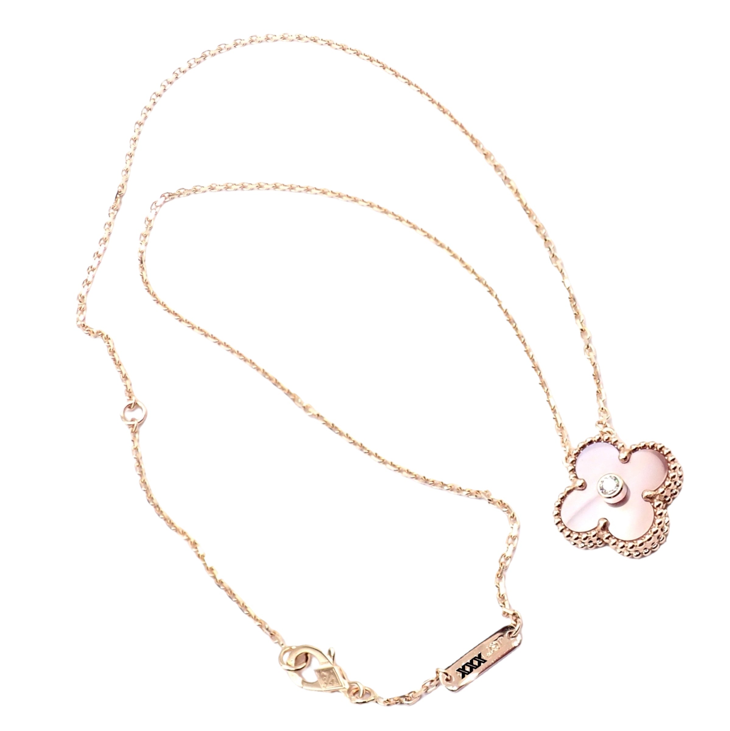 Van Cleef & Arpels Jewelry & Watches:Fine Jewelry:Necklaces & Pendants Van Cleef & Arpels Diamond 18k Vintage Alhambra Pink MOP Holiday 2025 Necklace