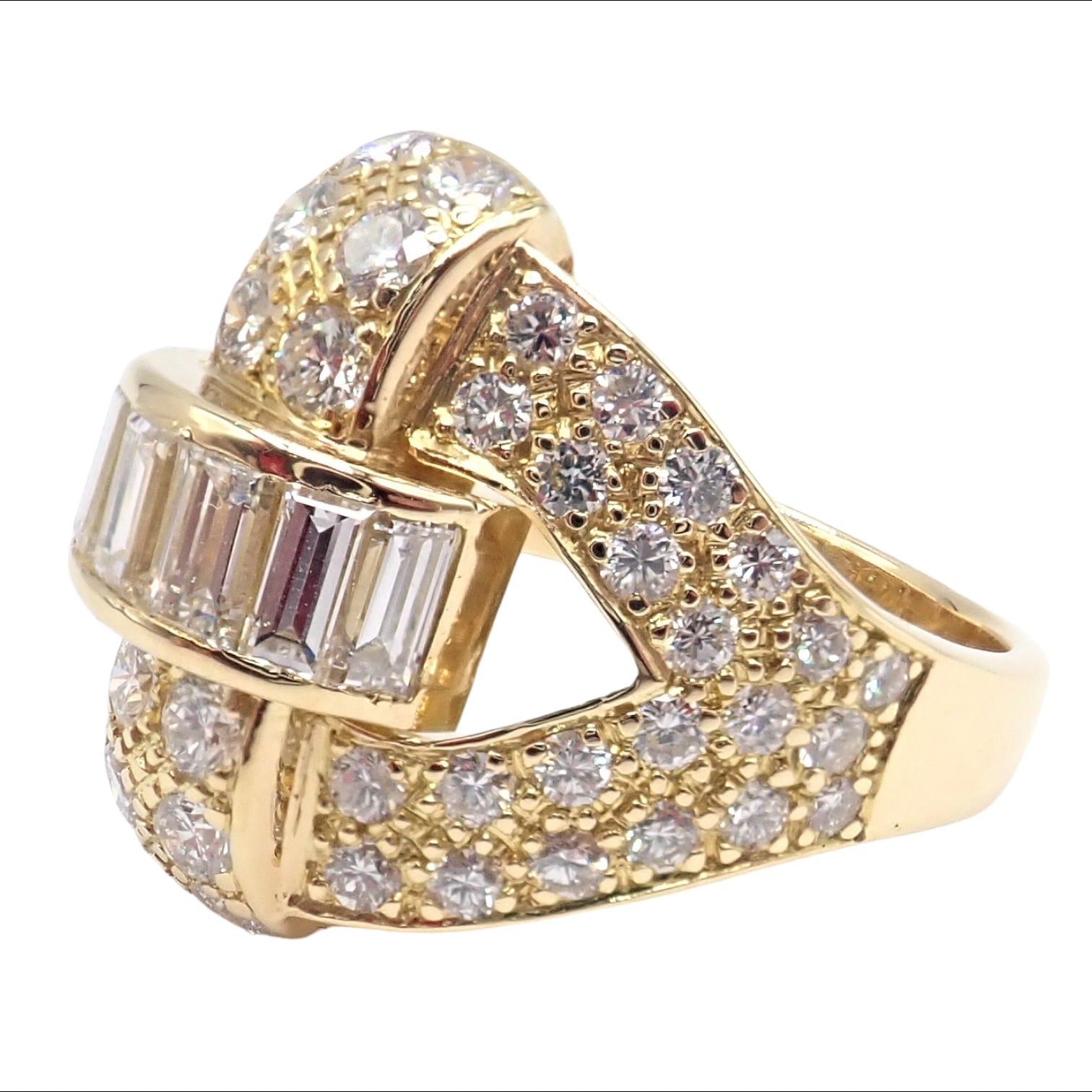 Rare! Authentic Piaget 18K Yellow Gold 3Ct Diamond Cocktail Ring | Fortrove