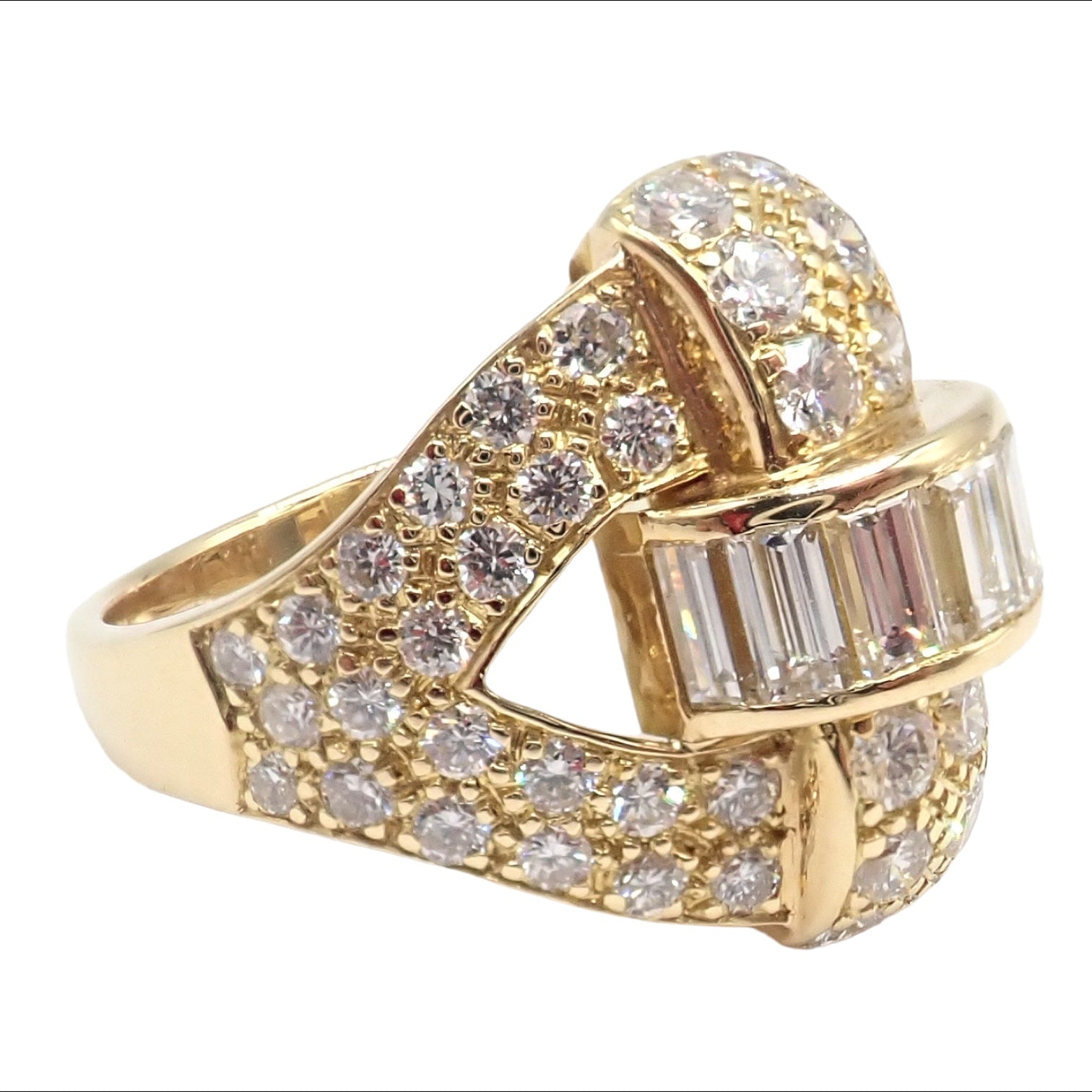 Rare! Authentic Piaget 18K Yellow Gold 3Ct Diamond Cocktail Ring | Fortrove