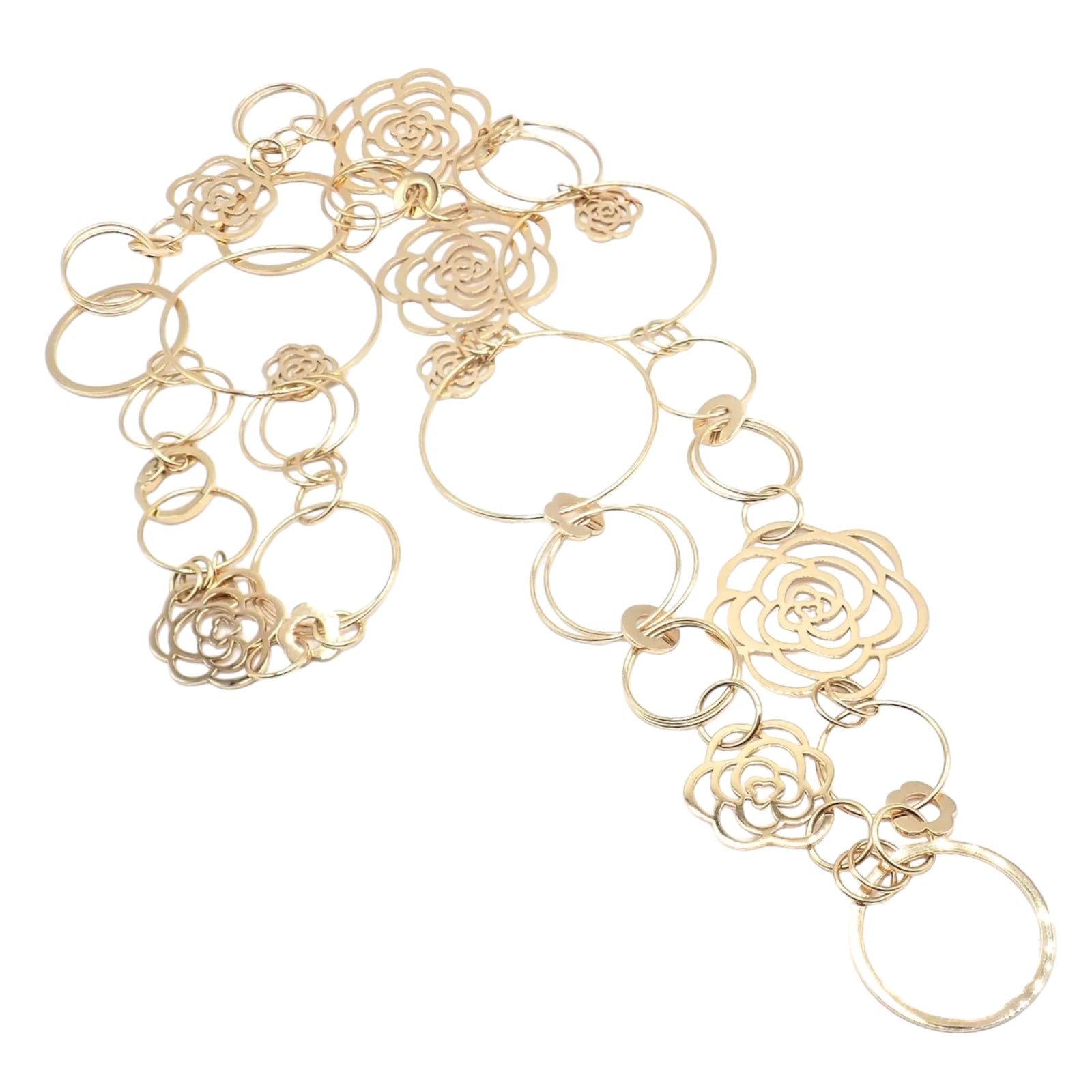 Chanel Camélia Camellia 18k Yellow Gold Flower Large Version Link Necklace Cert. | Fortrove