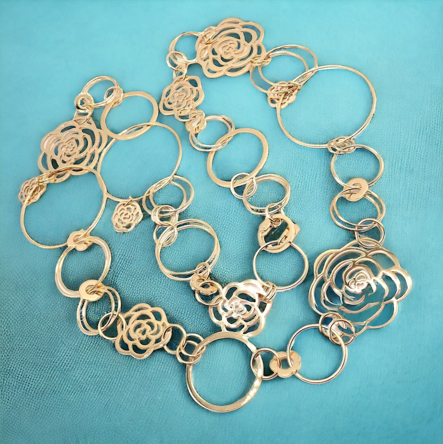 Chanel Camélia Camellia 18k Yellow Gold Flower Large Version Link Necklace Cert. | Fortrove