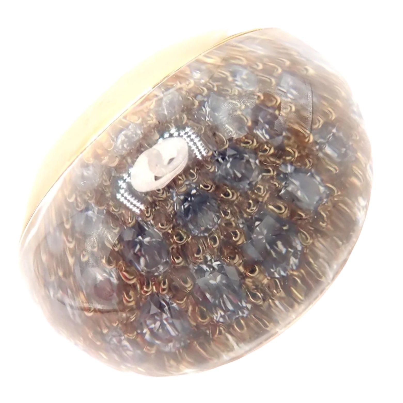Cartier Jewelry & Watches:Fine Jewelry:Rings Authentic! Myst de Cartier 18k Yellow Gold Rock Crystal Diamond Dome Ring