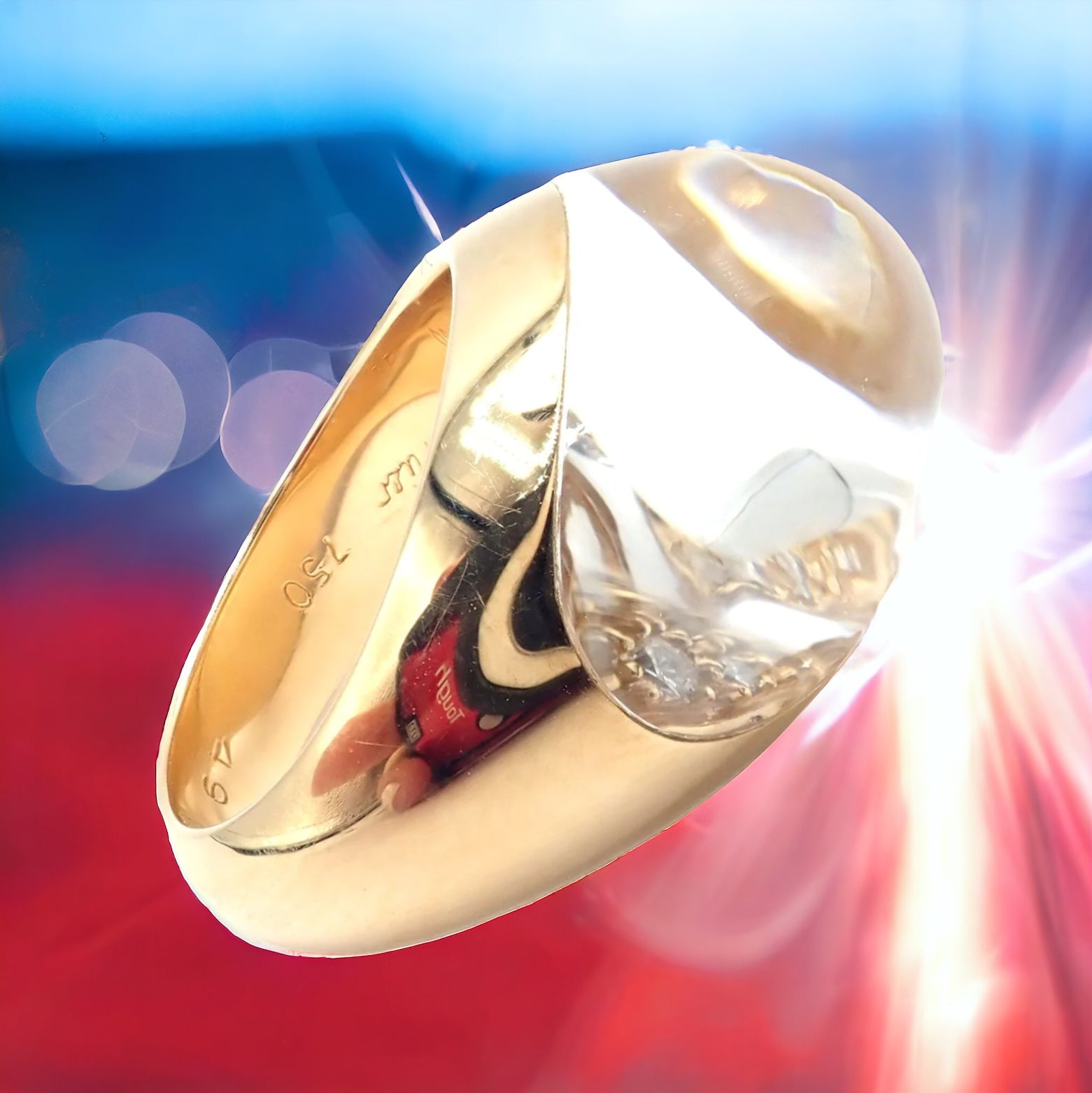 Cartier Jewelry & Watches:Fine Jewelry:Rings Authentic! Myst de Cartier 18k Yellow Gold Rock Crystal Diamond Dome Ring
