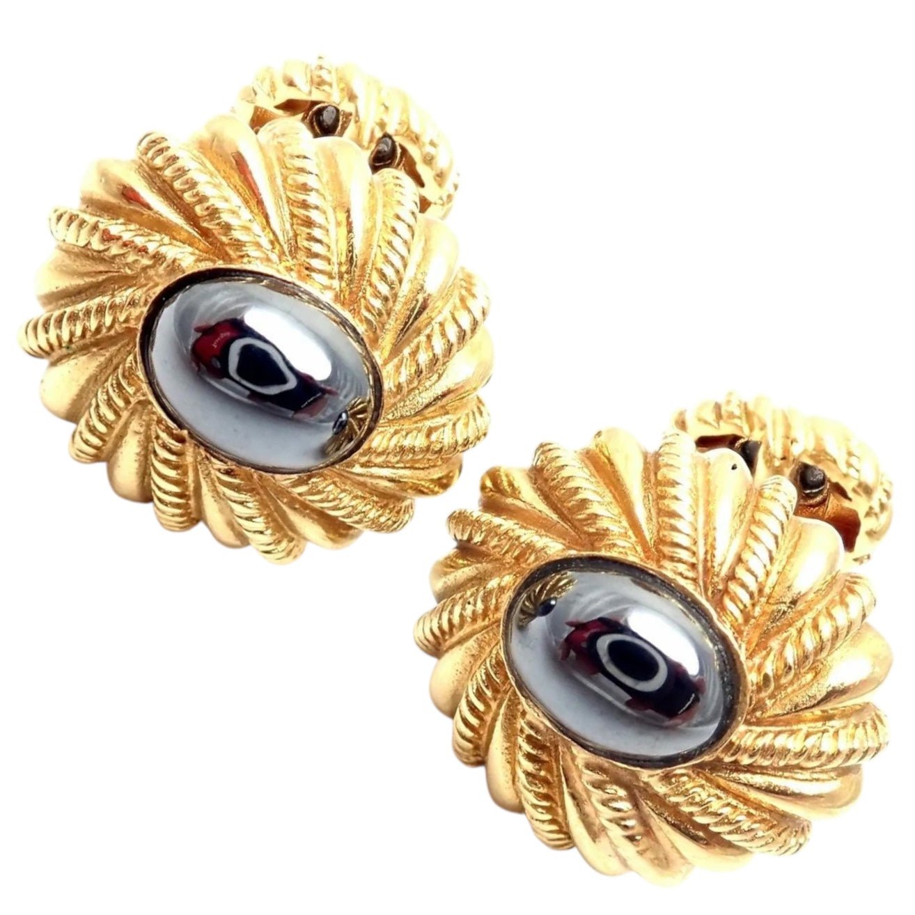 Tiffany & Co. Jewelry & Watches:Men's Jewelry:Cufflinks Authentic! Tiffany & Co Jean Schlumberger 18k Yellow Gold Hematite Cufflinks