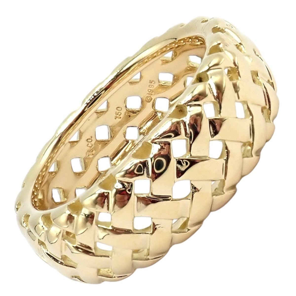 Tiffany & Co. Jewelry & Watches:Fine Jewelry:Rings Tiffany & Co. 18k Yellow Gold 8.7mm Band Vannerie Basket Weave Ring Sz 11