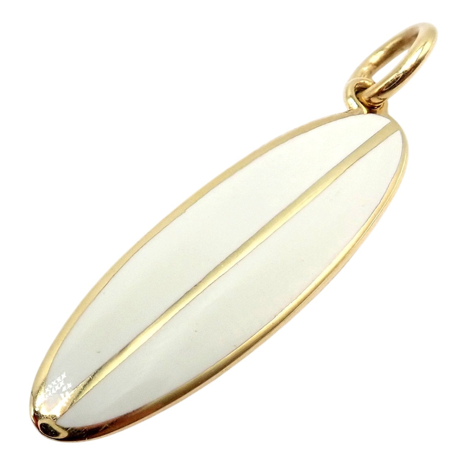 Tiffany & Co. Jewelry & Watches:Fine Jewelry:Necklaces & Pendants Rare Vintage Tiffany & Co. 18k Yellow Gold Picasso White Enamel Surfboard Charm