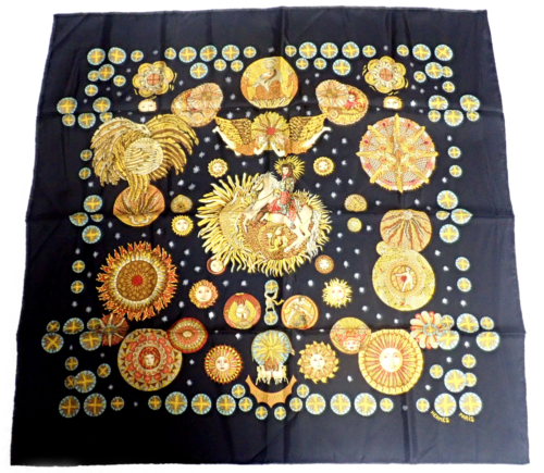 Authentic RARE! Hermes Carre Le Roy Soleil The Sun King Vintage 90cm Silk Scarf | Fortrove