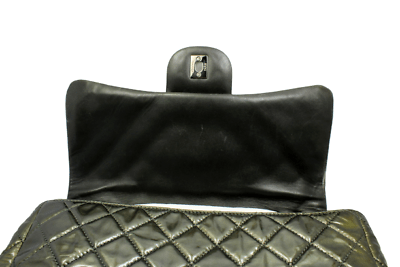 2008 Chanel Classic Jumbo Quilted Patent Leather Rare Olive Green Handbag Purse | Fortrove