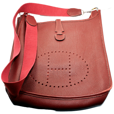 Authentic! Hermes Evelyne Brick Red Clemence Leather PM Handbag Purse | Fortrove