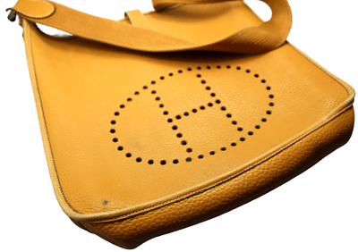 Authentic! Hermes Evelyne Dark Tan Clemence Leather GM Handbag Purse | Fortrove