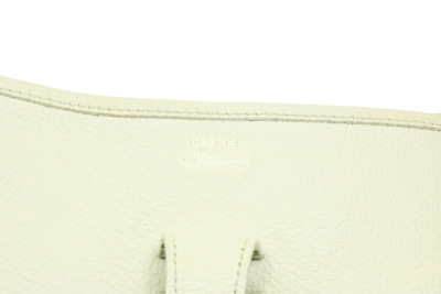 Hermes Clothing, Shoes & Accessories:Women:Women's Bags & Handbags Authentic! Hermes Evelyne Parchment White Clemence Leather GM Handbag Purse
