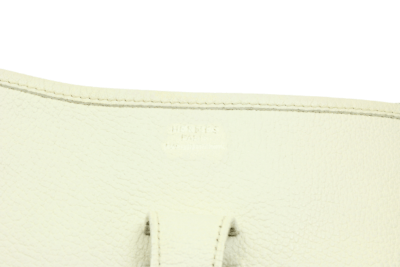Authentic! Hermes Evelyne Parchment White Clemence Leather GM Handbag Purse | Fortrove