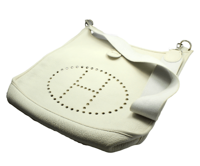 Hermes Clothing, Shoes & Accessories:Women:Women's Bags & Handbags Authentic! Hermes Evelyne Parchment White Clemence Leather GM Handbag Purse
