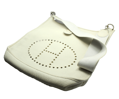 Authentic! Hermes Evelyne Parchment White Clemence Leather GM Handbag Purse | Fortrove