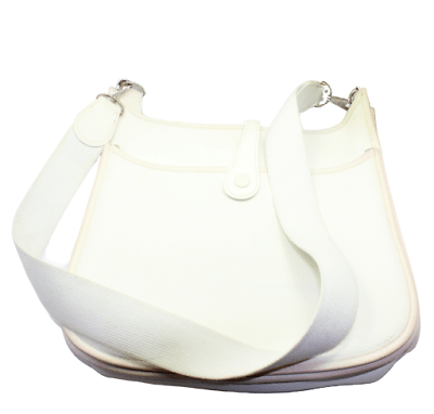 Authentic! Hermes Evelyne Parchment White Clemence Leather PM Handbag Purse | Fortrove