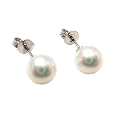 Mikimoto Jewelry & Watches:Fine Jewelry:Earrings Mikimoto 18k White Gold 7.5mm Pearl Stud Earrings Box Papers