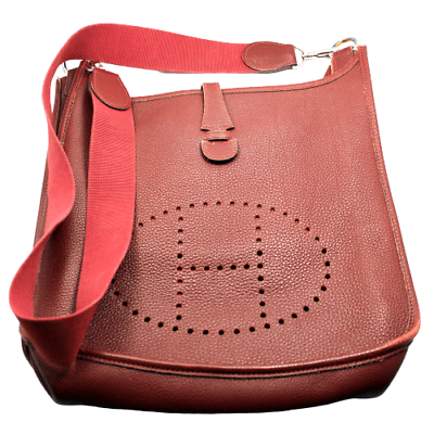 Authentic! Hermes Evelyne Brick Red Clemence Leather PM Handbag Purse | Fortrove