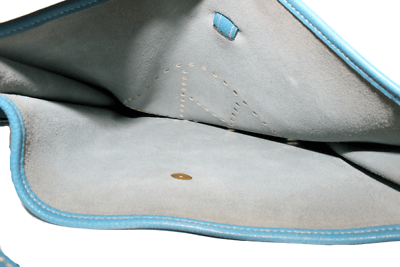 Authentic! Hermes Evelyne Blue Jean Clemence Leather GM Handbag Purse | Fortrove