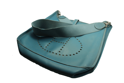 Authentic! Hermes Evelyne Blue Jean Epsom Leather PM Handbag Purse | Fortrove