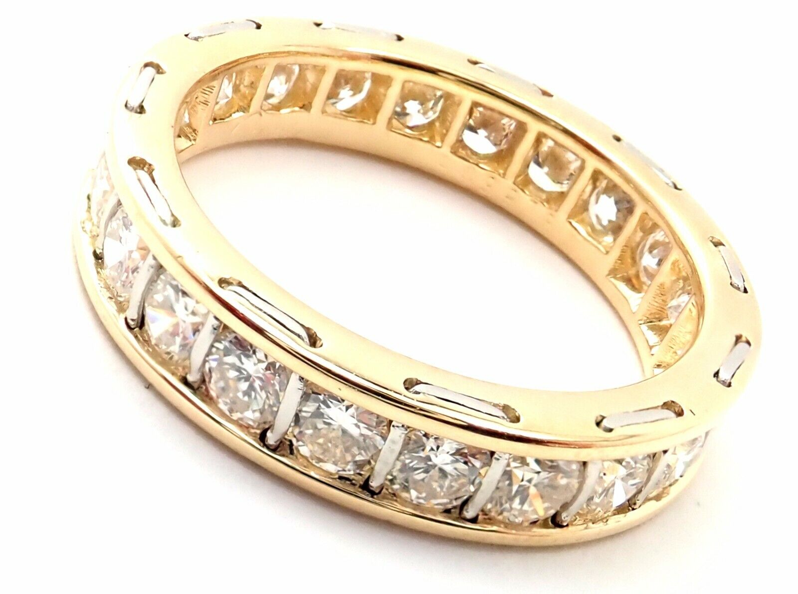 Cartier Jewelry & Watches:Fine Jewelry:Rings Rare! Vintage Authentic Cartier 18k Yellow Gold Diamond Eternity Band Stack Ring