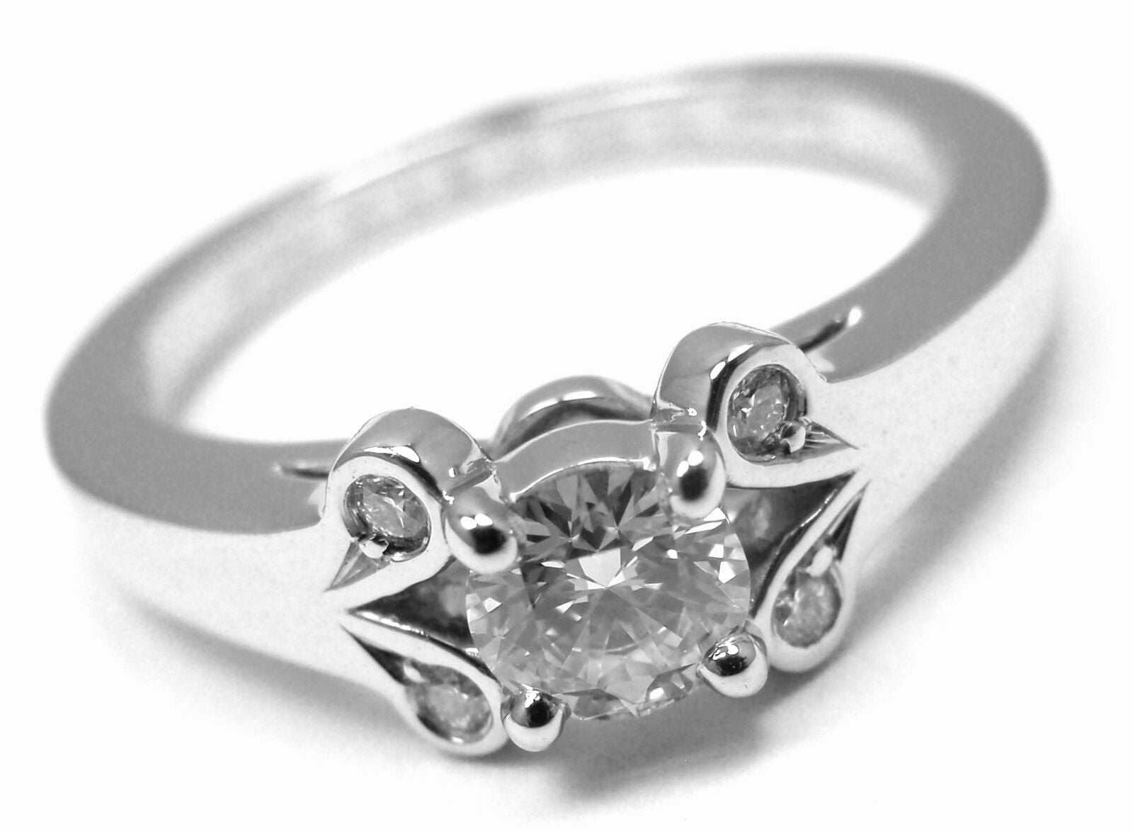 Authentic! Cartier Ballerine Platinum .24ct Diamond Engagement Ring Box Paper | Fortrove
