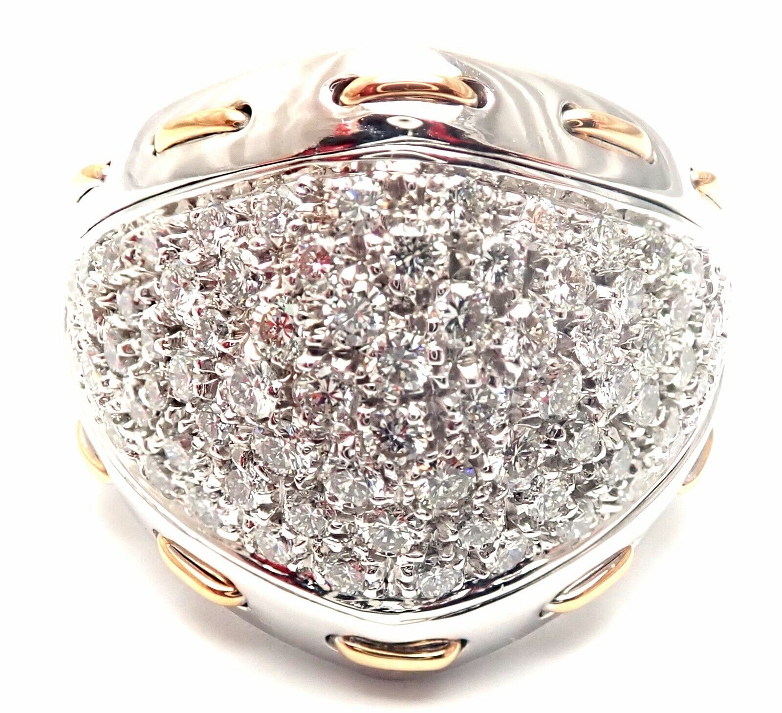 Authentic! Damiani 18k White Gold 1.36ct Diamond Cocktail Ring Retail $11,990 | Fortrove
