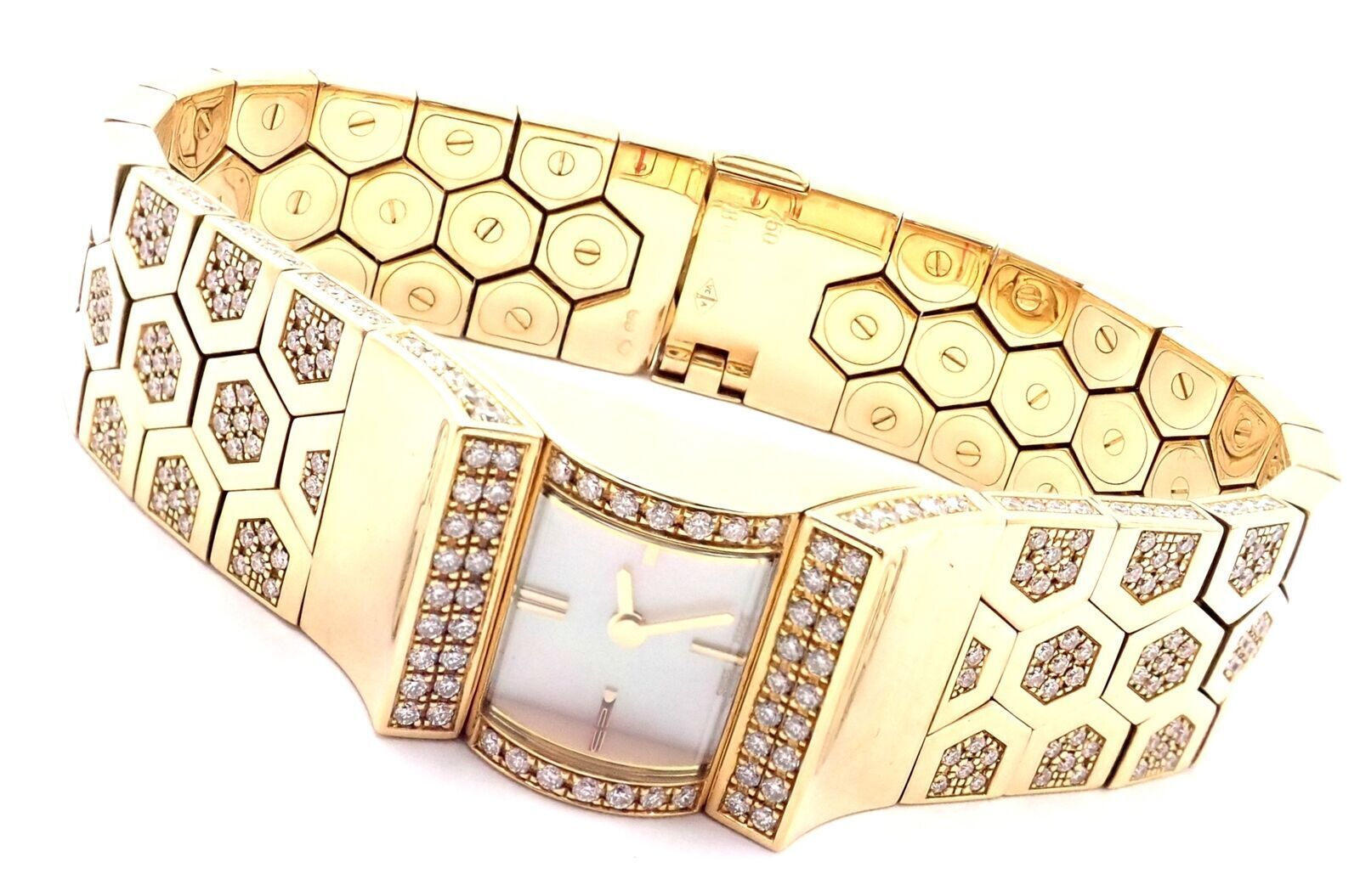 Authentic! Van Cleef & Arpels Ludo Swann 18k Yellow Gold Diamond Watch Papers | Fortrove