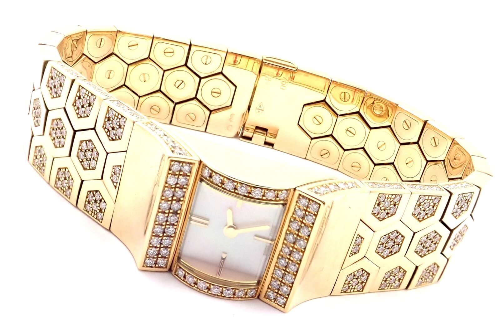 Van Cleef & Arpels Jewelry & Watches:Watches, Parts & Accessories:Watches:Wristwatches Authentic! Van Cleef & Arpels Ludo Swann 18k Yellow Gold Diamond Watch Papers