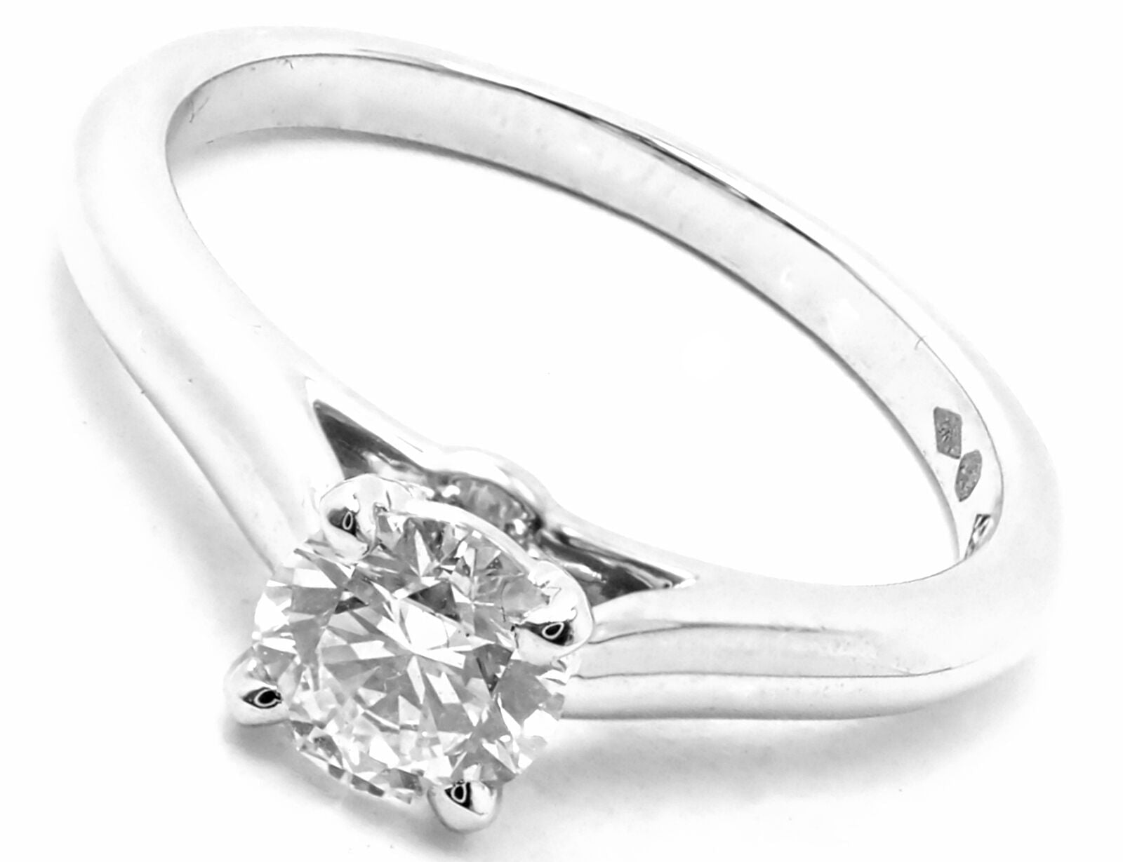 Authentic! Cartier Platinum .40ct VVS1/G Diamond Solitaire Engagement Ring | Fortrove