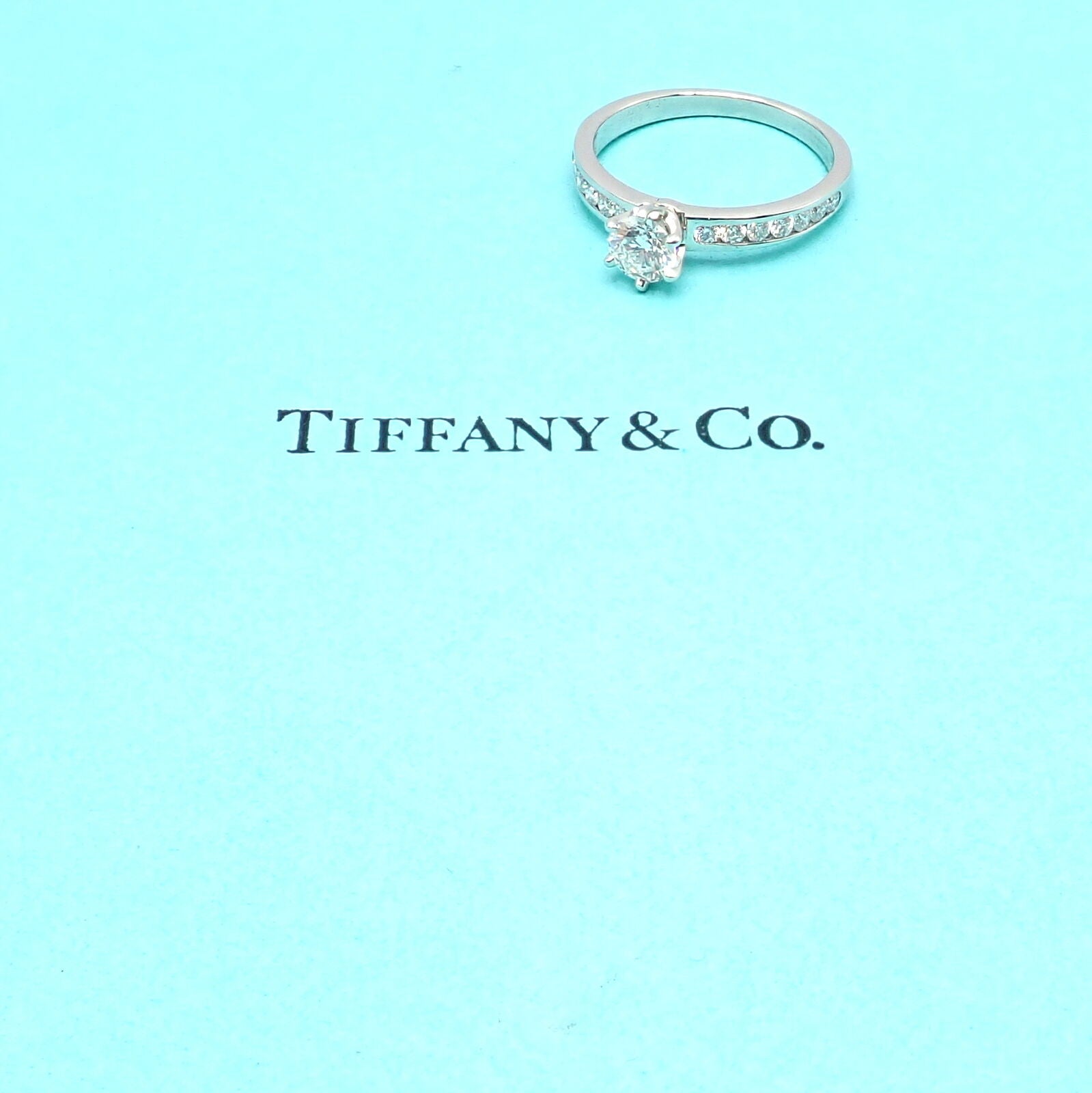 Authentic Tiffany & Co. Platinum 0.59ctw Diamond Engagement Ring sz 5.25 | Fortrove