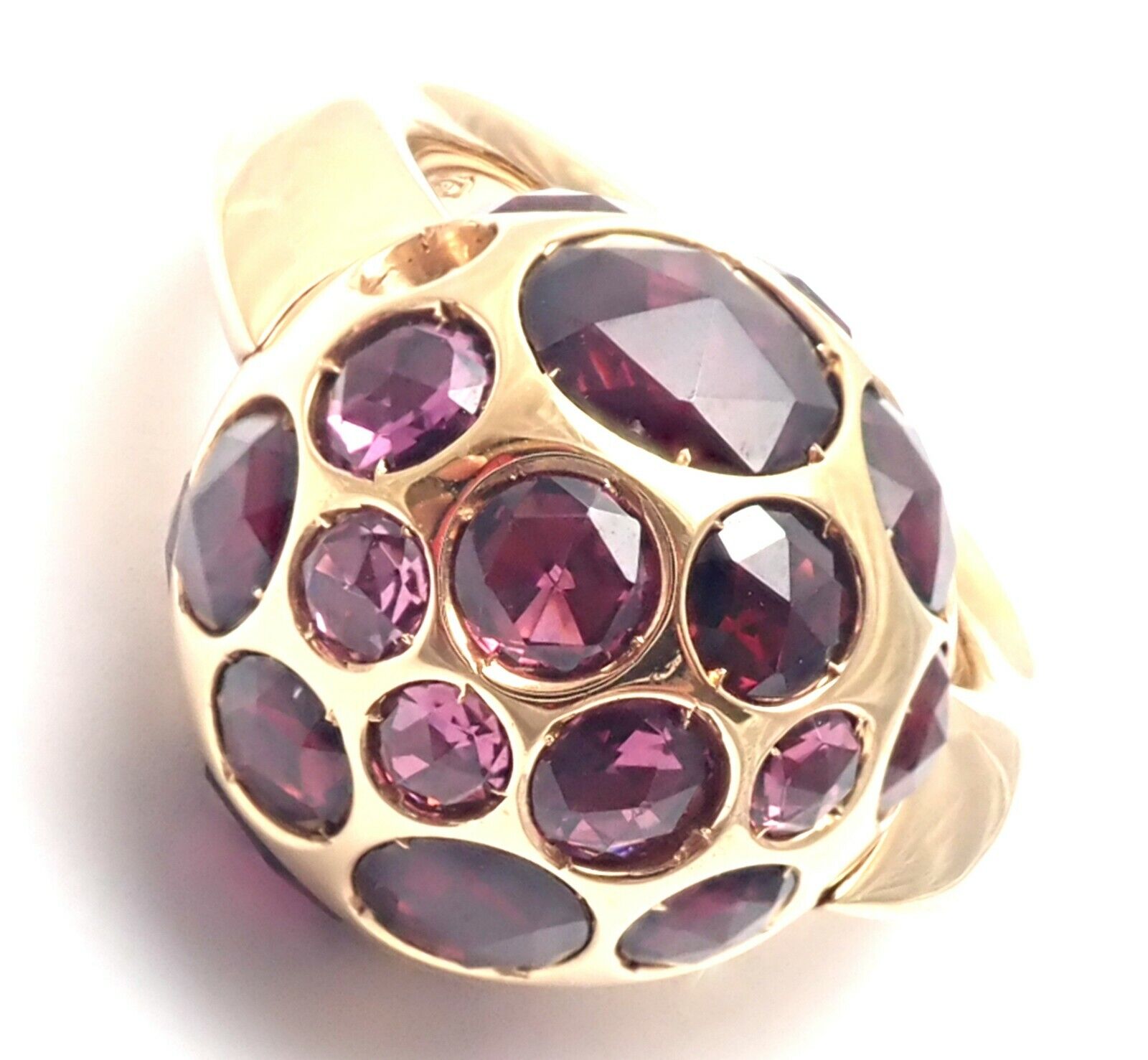New! Pomellato Harem 18k Rose Gold Rhodolite Garnet Ring Box/Papers | Fortrove