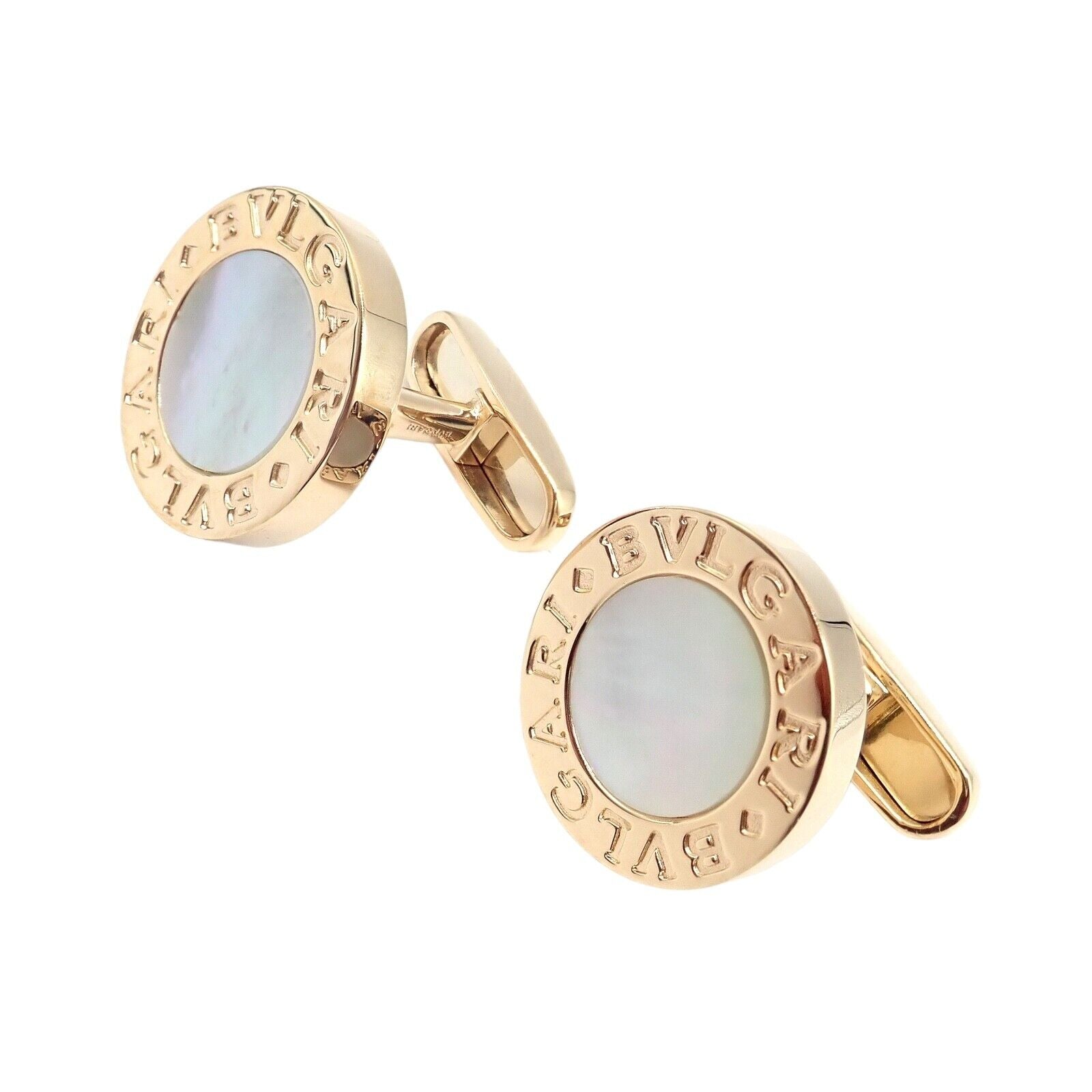 Authentic! Bvlgari Bulgari 18k Yellow Gold Multicenter Cufflink Kit Set | Fortrove