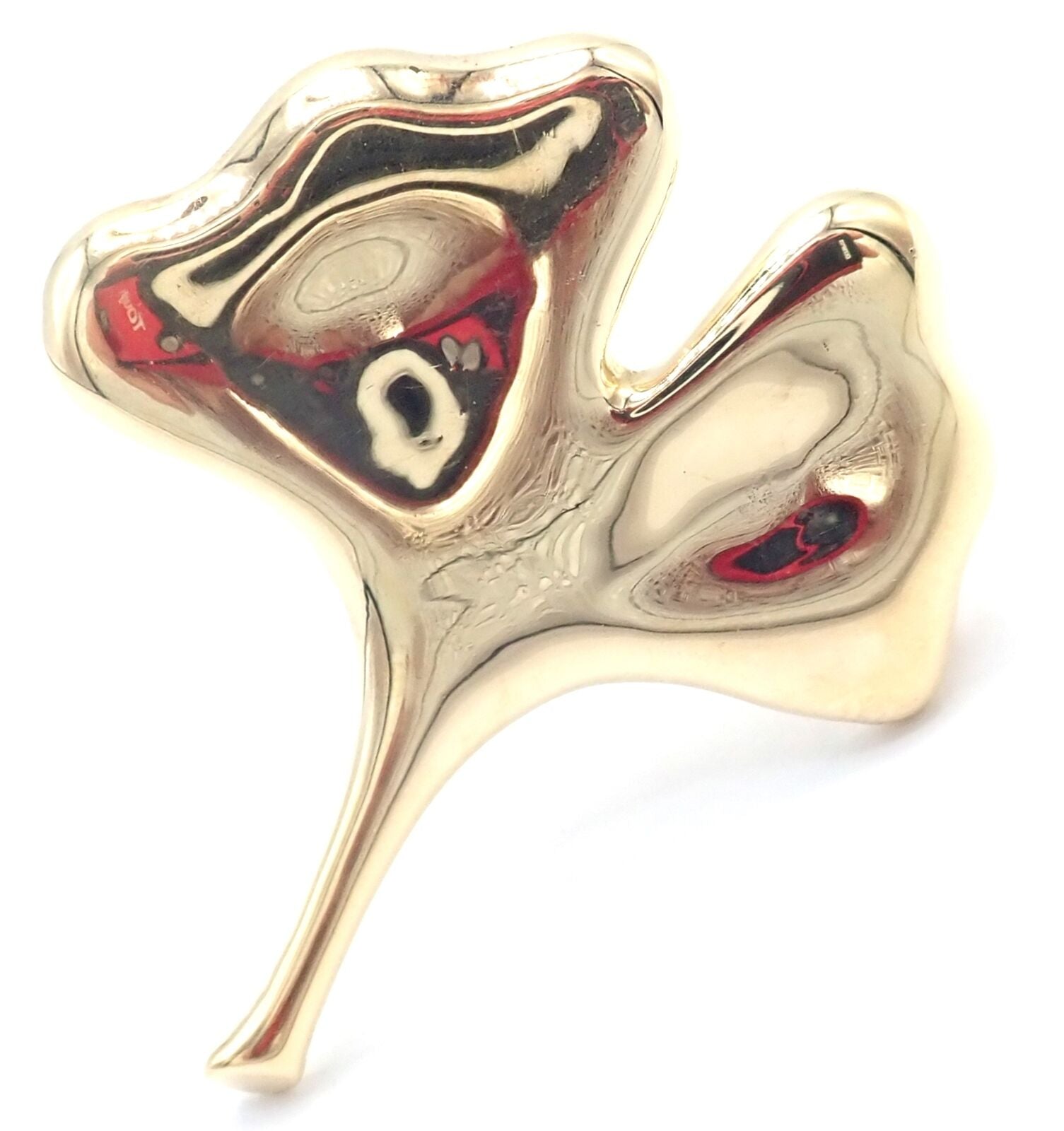 Authentic! Vintage Tiffany & Co 18k Yellow Gold Ginkgo Flower Brooch Pin | Fortrove