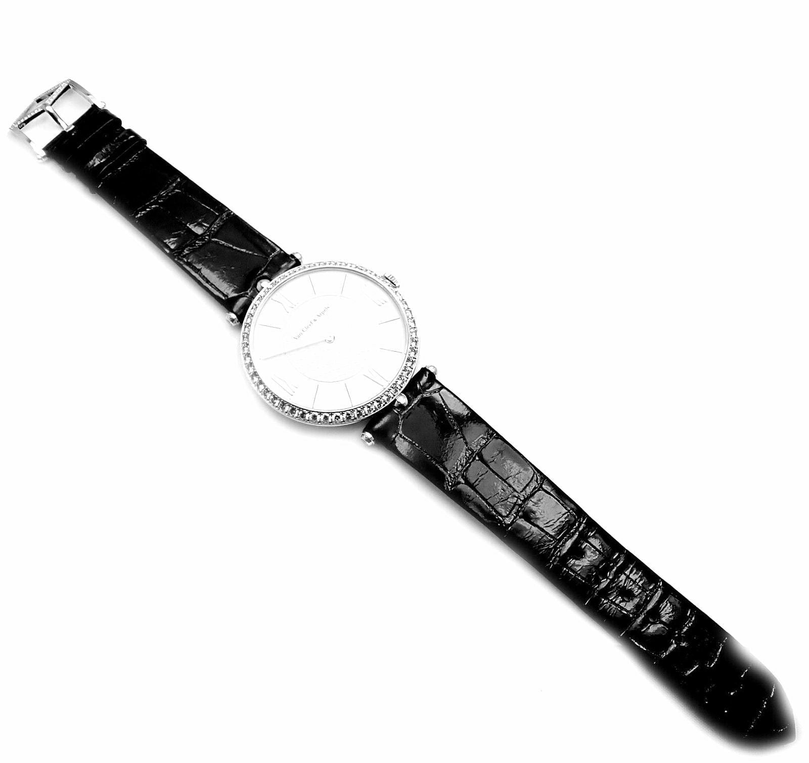 Van Cleef & Arpels Jewelry & Watches:Watches, Parts & Accessories:Watches:Wristwatches Authentic! Van Cleef & Arpels Pierre Arpels 18K White Gold Diamond 42mm Watch