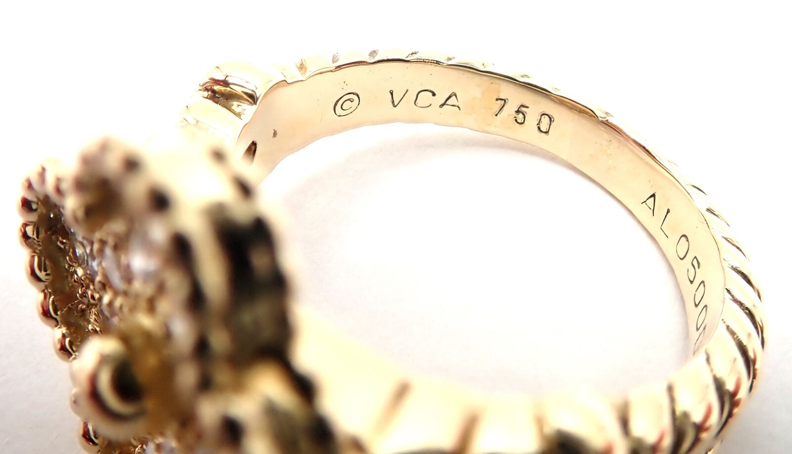 Van Cleef & Arpels Jewelry & Watches:Fine Jewelry:Rings Authentic! Van Cleef & Arpels Vintage Alhambra 18k Yellow Gold Diamond Ring