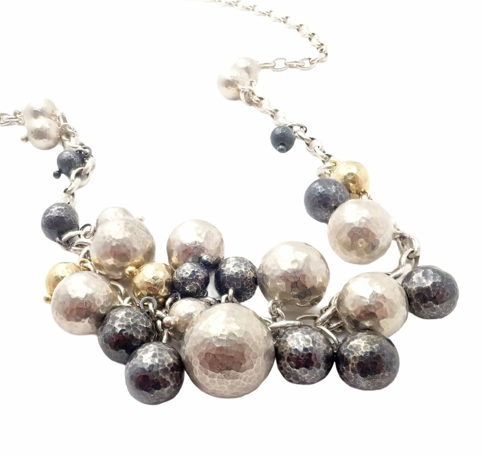 Authentic Gurhan 24k Yellow Gold Sterling Silver Long Caviar Bead Necklace 31" | Fortrove
